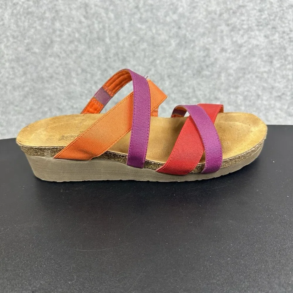 Naot Roxanna Stretch Sandals Womens Size US 8 Red Orange Strappy Slip On EU 39